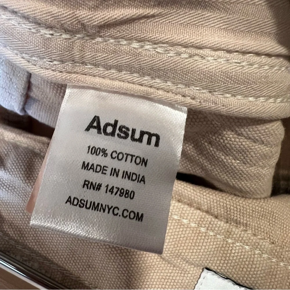 Adsum NYC Relaxed Fit Chino Pants Khaki Tan Size Small Spring Casual Neutral